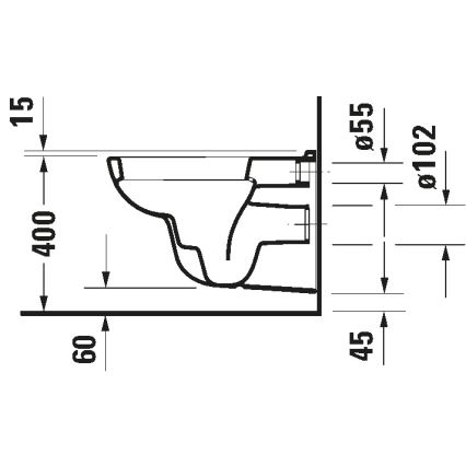 Duravit 25350900002 - Inodoro suspendido D-CODE de cerámica, blanco brillante