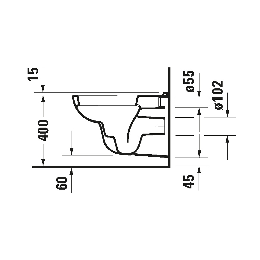 Duravit 25350900002 - Inodoro suspendido D-CODE de cerámica, blanco brillante
