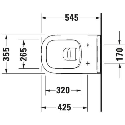 Duravit 25700920002 - Inodoro suspendido sin reborde D-CODE cerámica/blanco brillante