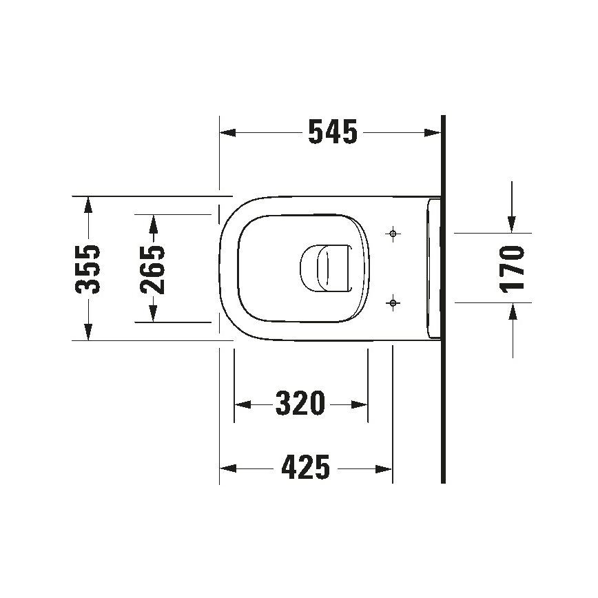 Duravit 25700920002 - Inodoro suspendido sin reborde D-CODE cerámica/blanco brillante