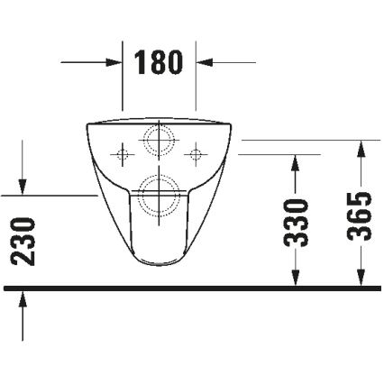 Duravit 25700920002 - Inodoro suspendido sin reborde D-CODE cerámica/blanco brillante