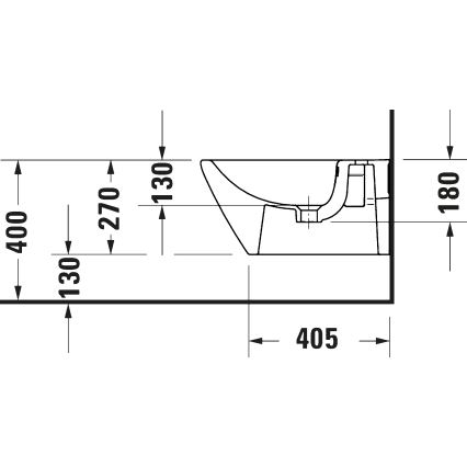 Duravit 27271500002 - Bidé suspendido D-CODE cerámica/blanco brillante