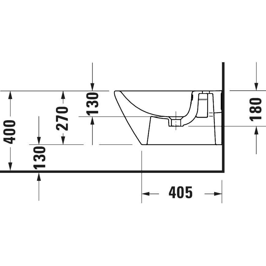 Duravit 27271500002 - Bidé suspendido D-CODE cerámica/blanco brillante