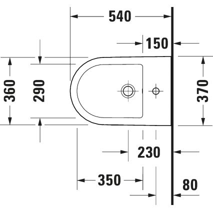 Duravit 27271500002 - Bidé suspendido D-CODE cerámica/blanco brillante