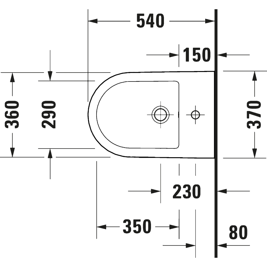 Duravit 27271500002 - Bidé suspendido D-CODE cerámica/blanco brillante