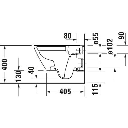 Duravit 29030900212 - Inodoro suspendido Rimless D-CODE cerámica/blanco brillante