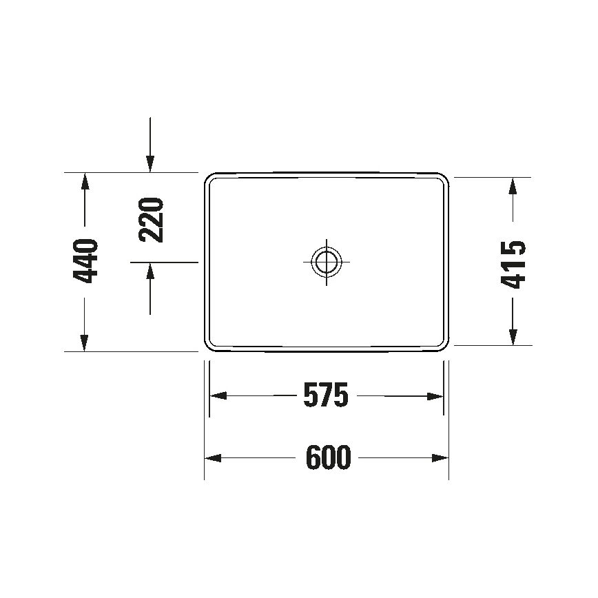 Duravit 358600079 - Lavabo encastrado D-NEO 60x44 cm cerámica/blanco brillante
