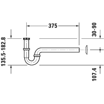 Duravit 50260000 - Sifón para lavabo UNIVERSAL, acabado cromado brillante