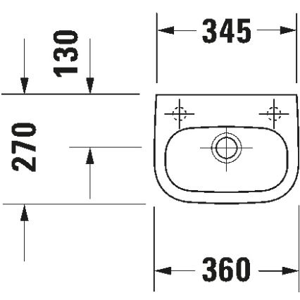 Duravit 7053600082 - Lavabo suspendido D-CODE 36x27 cm cerámica/blanco brillante