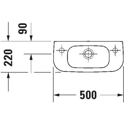 Duravit 7065000092 - Lavabo suspendido D-CODE 50x22 cm cerámica/blanco brillante