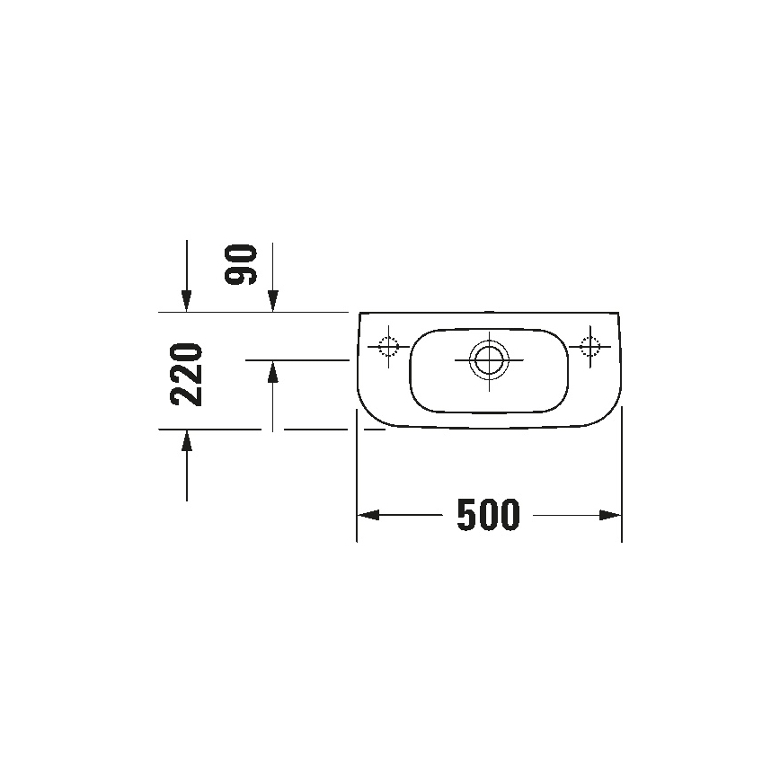 Duravit 7065000092 - Lavabo suspendido D-CODE 50x22 cm cerámica/blanco brillante