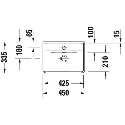 Duravit 738450041 - Lavabo suspendido D-NEO 45x33,5 cm cerámica/blanco brillante