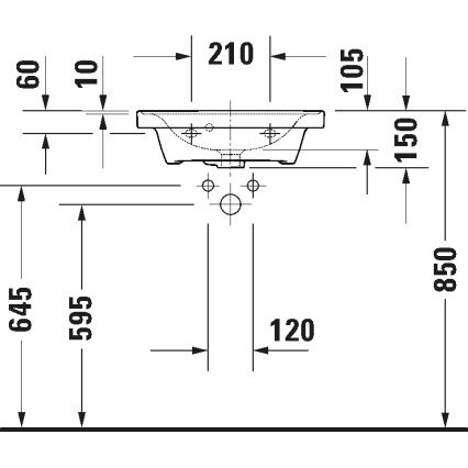 Duravit 742500060 - Lavabo suspendido D-NEO 50x40 cm cerámica/blanco brillante