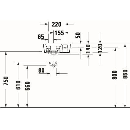 Duravit 7453600412 - lavabo suspendido D-NEO 36x22 cm cerámica/blanco brillante