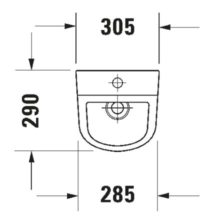 Duravit 828300000 - Urinario D-CODE Rimless con toma superior, desagüe posterior, cerámica, blanco brillante
