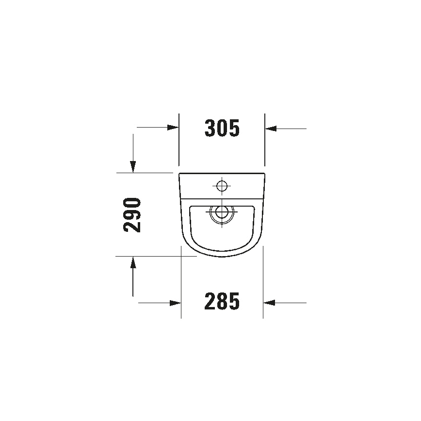 Duravit 828300000 - Urinario D-CODE Rimless con toma superior, desagüe posterior, cerámica, blanco brillante