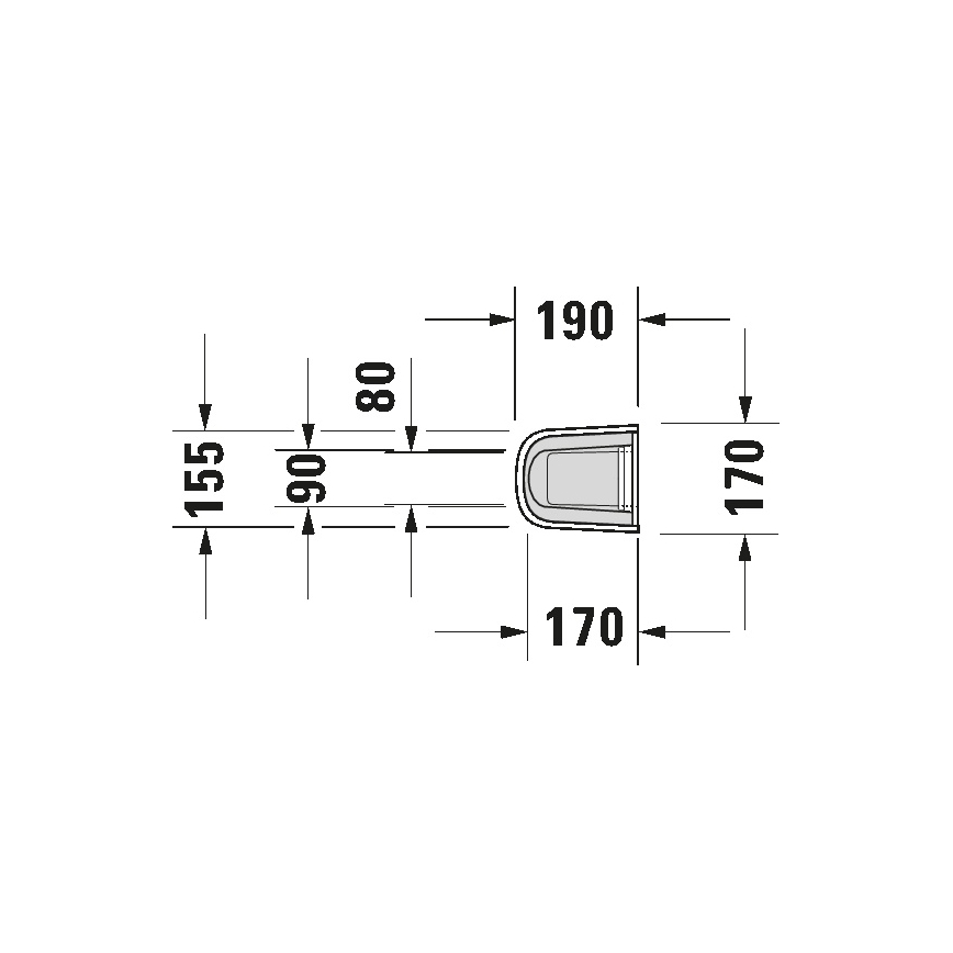 Duravit 8632700002 - Cubierta para sifón D-CODE 70,5x19 cm cerámica/blanco brillante