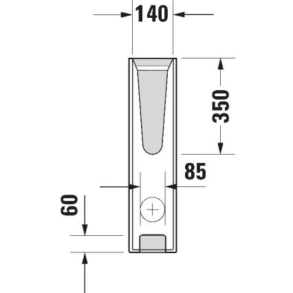 Duravit 8632700002 - Cubierta para sifón D-CODE 70,5x19 cm cerámica/blanco brillante