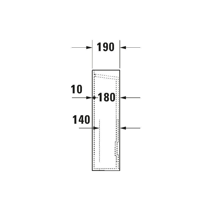 Duravit 8632700002 - Cubierta para sifón D-CODE 70,5x19 cm cerámica/blanco brillante