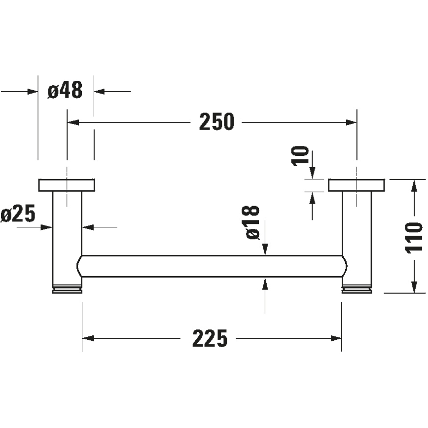Duravit 99141000 - Asa para bañera D-CODE 28,4 cm cromo brillante