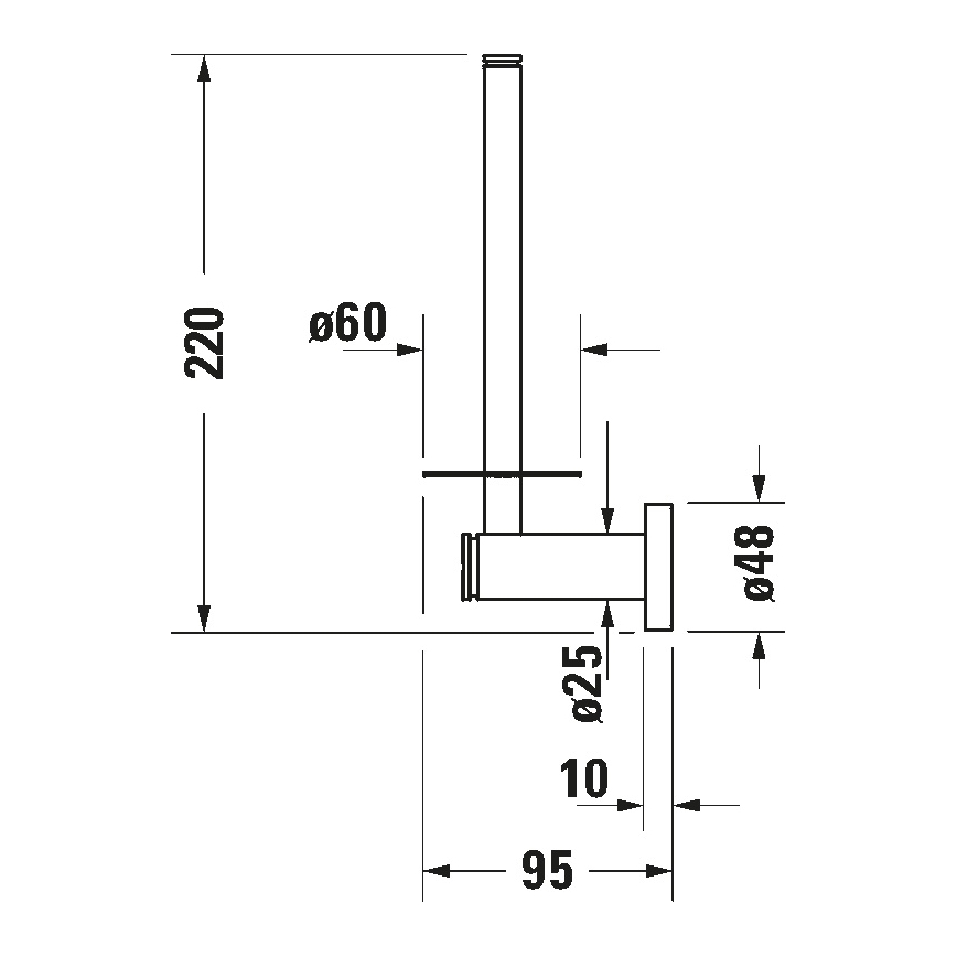 Duravit 99151000 - Soporte para papel higiénico D-CODE en cromo brillante