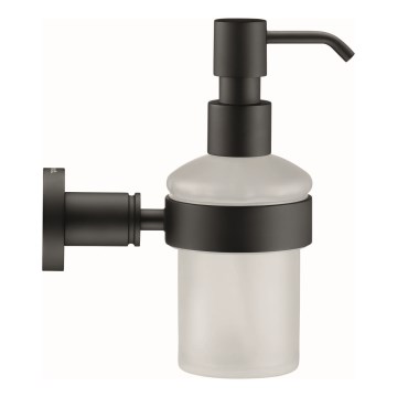 Duravit 99164600 - Dispensador de jabón de pared D-CODE 390 ml vidrio esmerilado/negro mate
