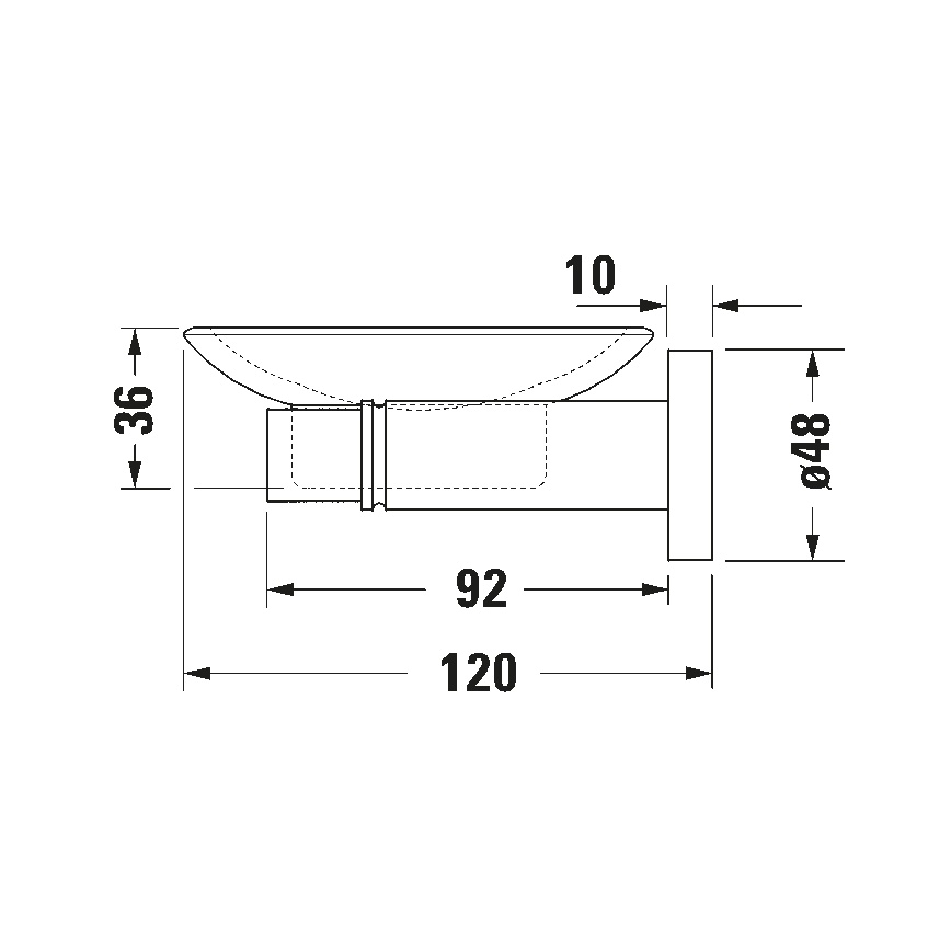 Duravit 99174600 - Jabonera mural D-CODE izquierda negra mate