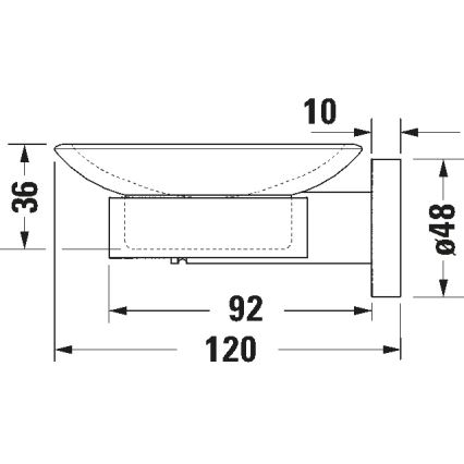 Duravit 99181000 - Jabonera de pared D-CODE, derecha, cromo pulido