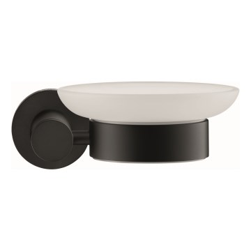 Duravit 99184600 - Jabonera mural D-CODE, derecha, negro mate