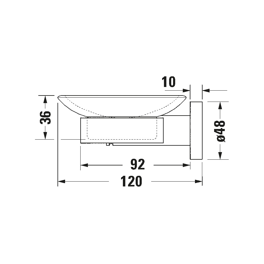 Duravit 99184600 - Jabonera mural D-CODE, derecha, negro mate
