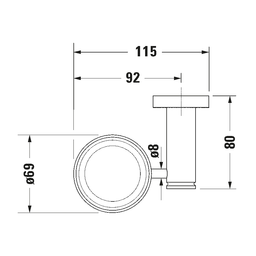 Duravit 99204600 - Soporte mural para cepillos de dientes D-CODE, derecho, negro mate