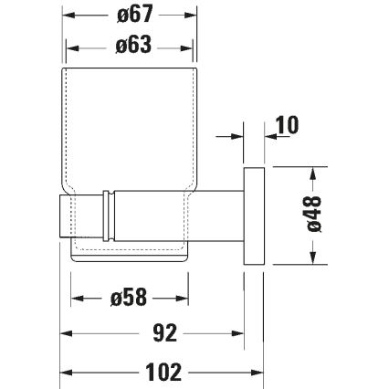 Duravit 99204600 - Soporte mural para cepillos de dientes D-CODE, derecho, negro mate