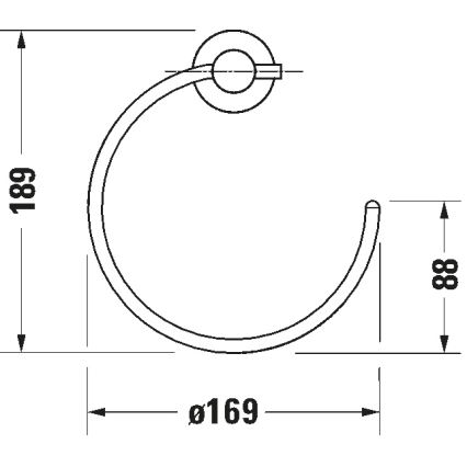 Duravit 99214600 - Toallero de pared D-CODE negro mate