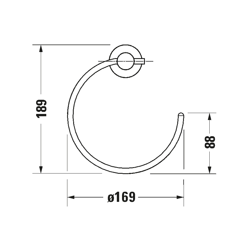 Duravit 99214600 - Toallero de pared D-CODE negro mate