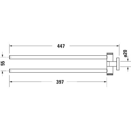 Duravit 99221000 - Toallero mural D-CODE 44,7 cm, acabado en cromo brillante