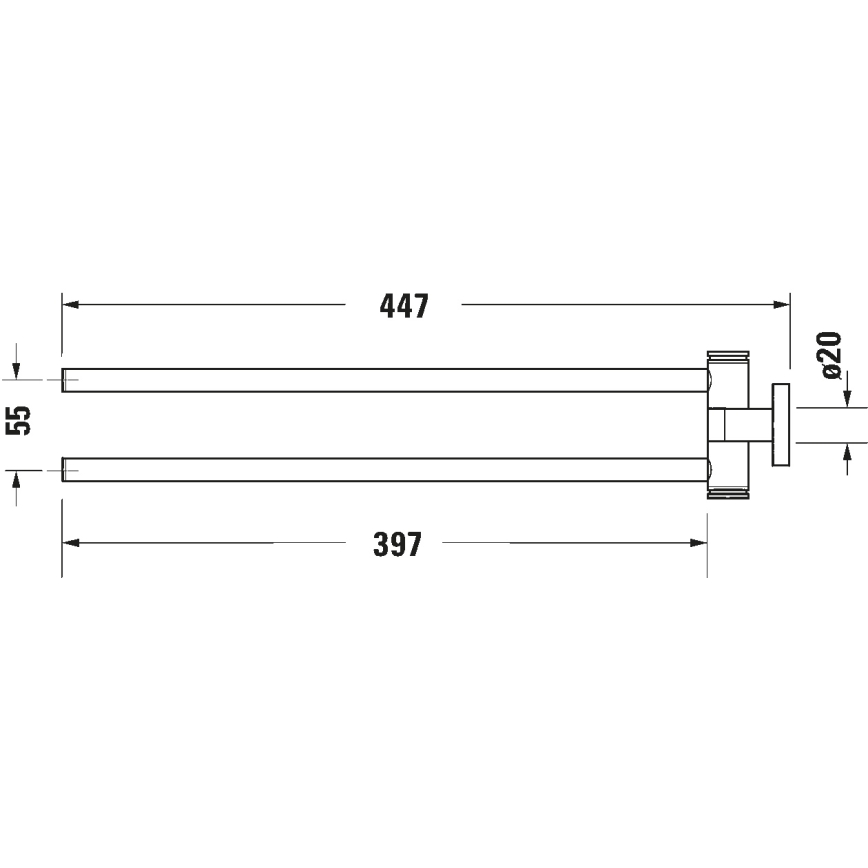 Duravit 99221000 - Toallero mural D-CODE 44,7 cm, acabado en cromo brillante