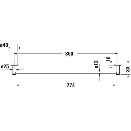 Duravit 99231000 - Toallero de pared D-CODE 84,5 cm cromado brillante