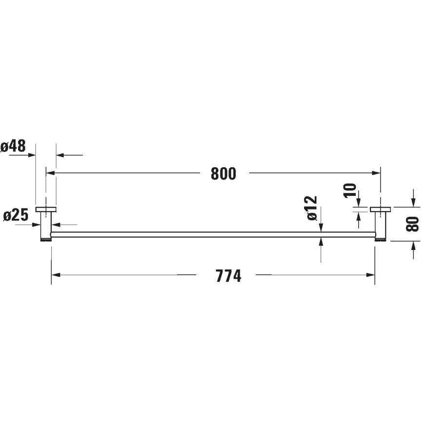 Duravit 99231000 - Toallero de pared D-CODE 84,5 cm cromado brillante