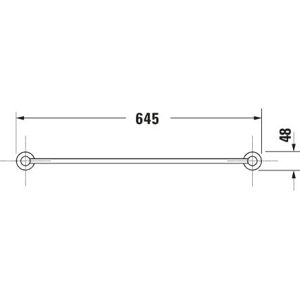 Duravit 99244600 - Toallero de pared D-CODE 64,5 cm negro mate