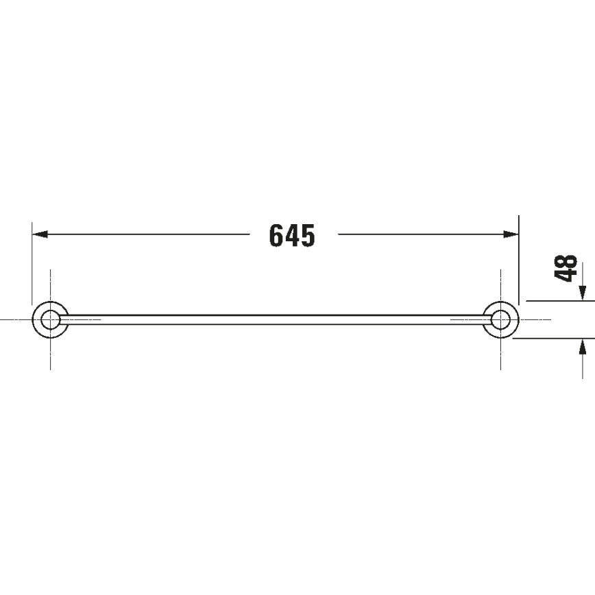 Duravit 99244600 - Toallero de pared D-CODE 64,5 cm negro mate