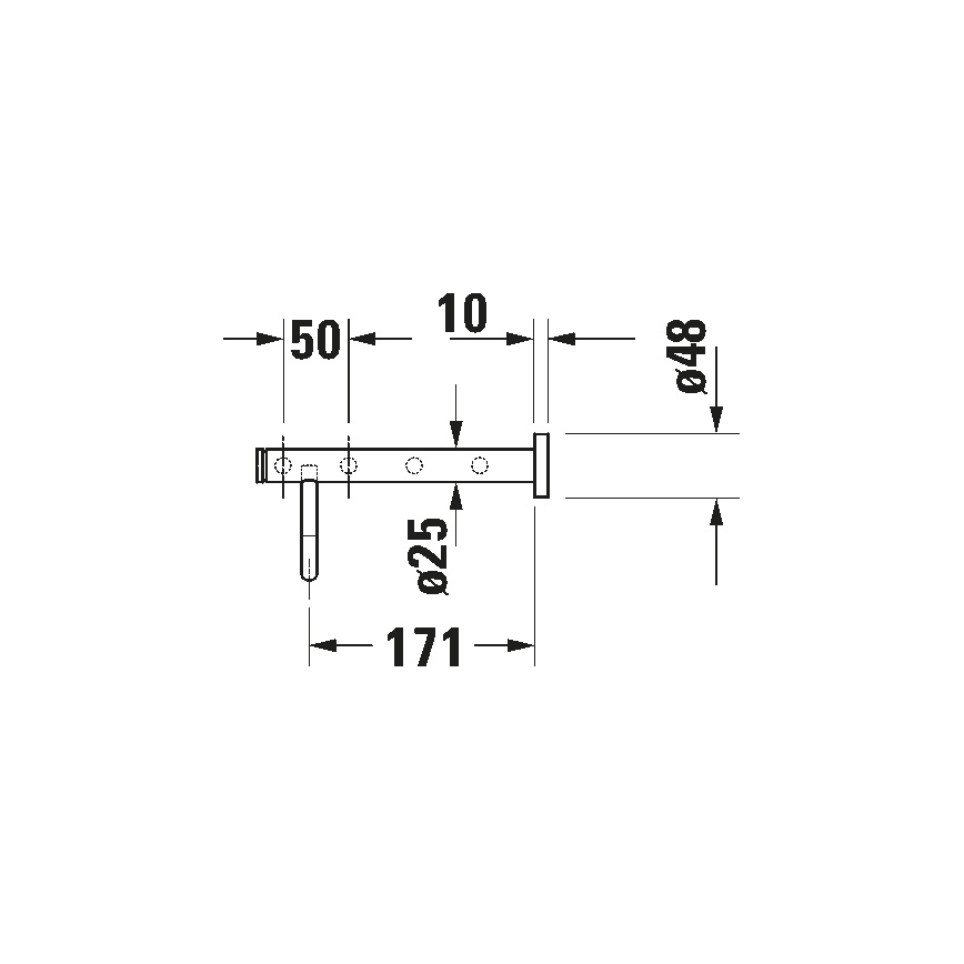 Duravit 99251000 - Toallero mural D-CODE 65 cm, cromado brillante