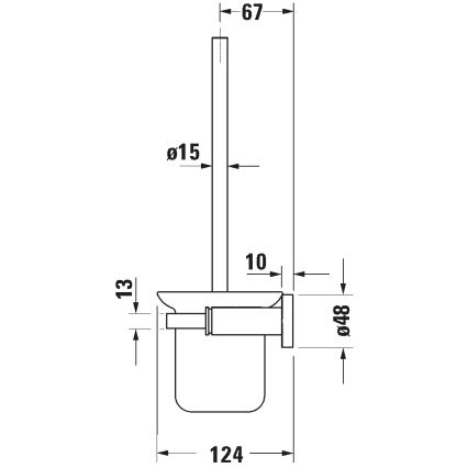 Duravit 99271000 - Escobilla de WC mural D-CODE cromado brillante