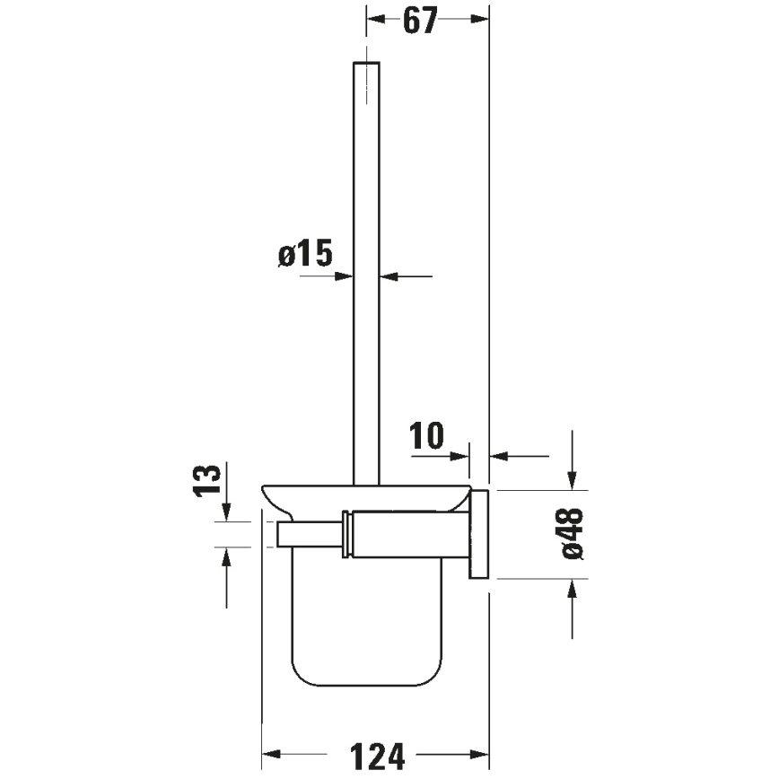 Duravit 99271000 - Escobilla de WC mural D-CODE cromado brillante