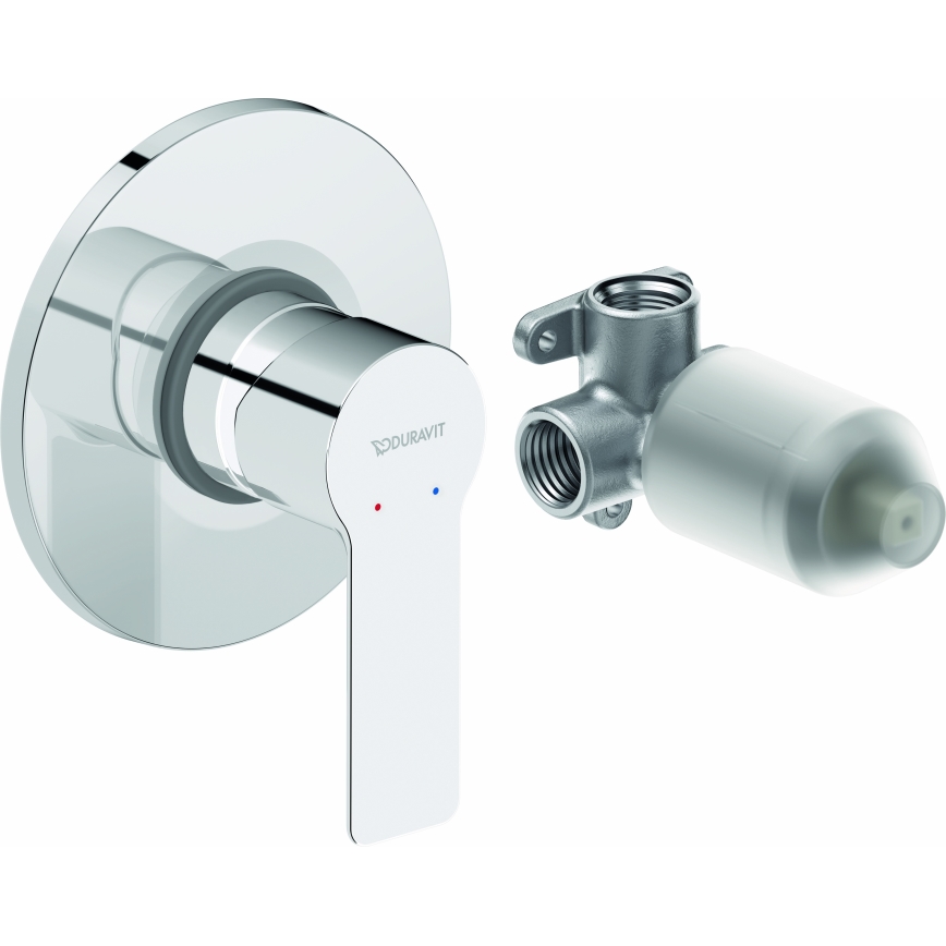 Duravit DC4210007010 - Mezclador de ducha para instalación empotrada D-CODE, cromo brillante