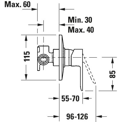 Duravit DC4210007010 - Mezclador de ducha para instalación empotrada D-CODE, cromo brillante
