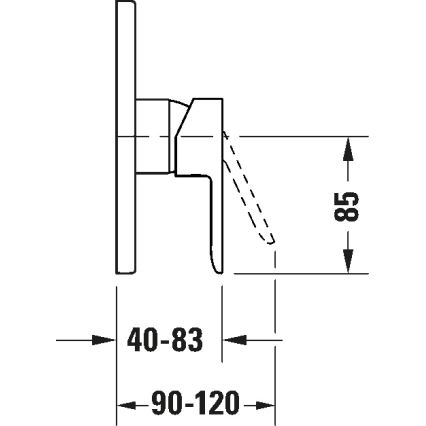 Duravit DC4210010010 - Mezclador de ducha para instalación empotrada D-CODE, acabado cromo brillante