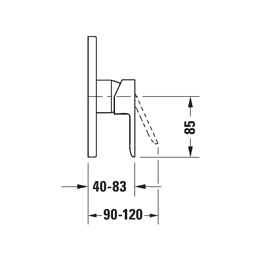 Duravit DC4210010046 - Mezclador de ducha para instalación empotrada D-CODE, negro mate