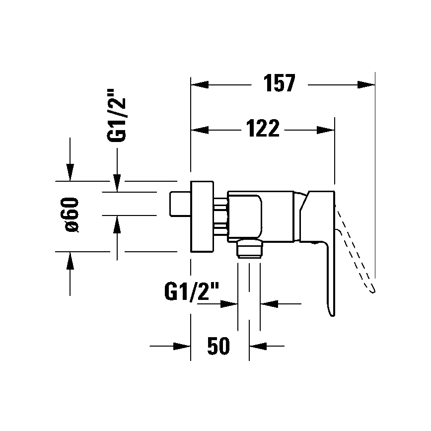 Duravit DC4230001010 - Grifo mural para bidé D-CODE cromo brillante