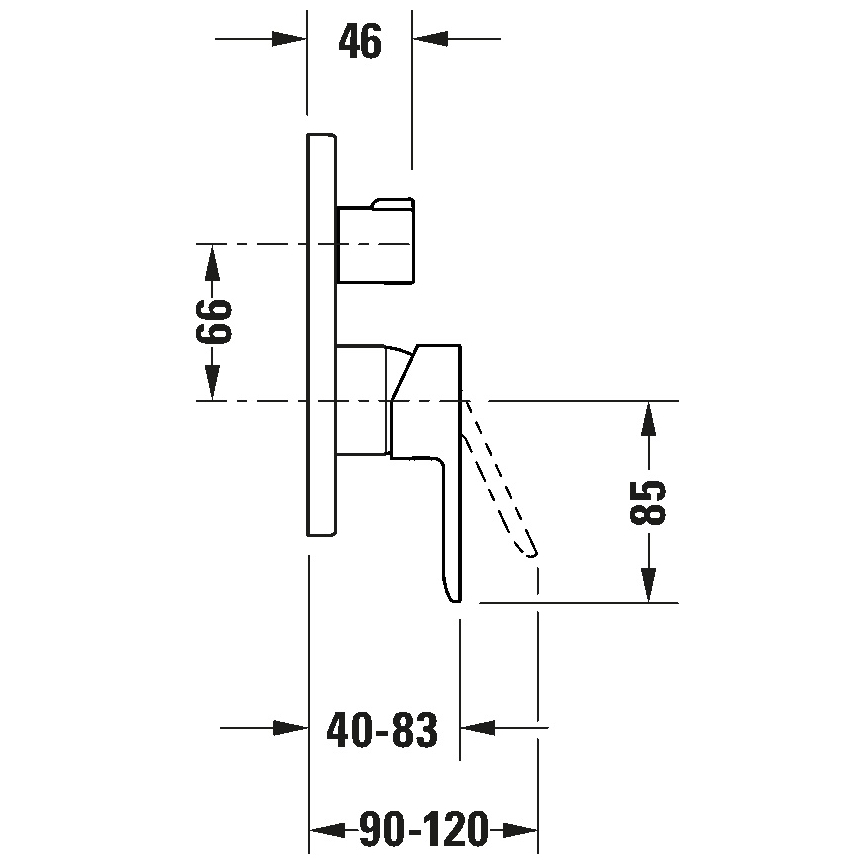 Duravit DC5210012010 - Grifo de bañera para instalación empotrada D-CODE, acabado en cromo brillante