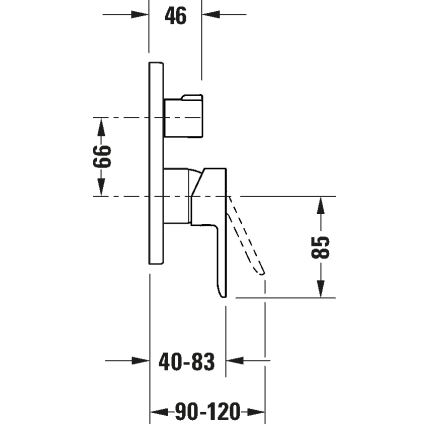 Duravit DC5210012046 - Grifo de bañera para instalación empotrada D-CODE, acabado negro mate